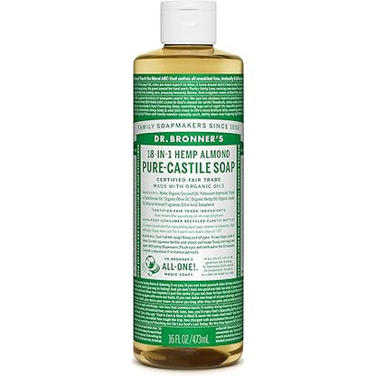 DR. BRONNER'S CASTILE LIQ SOAP,OG3,ALM