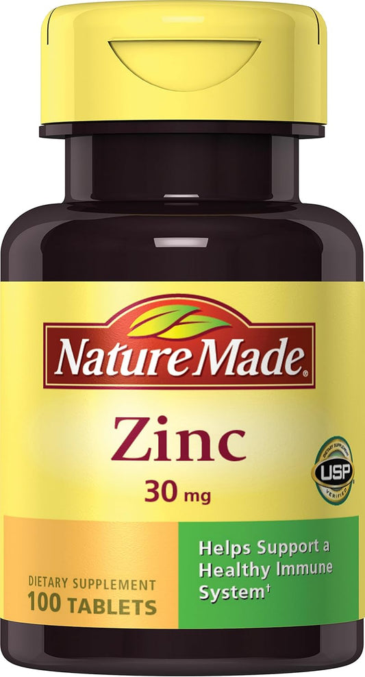 ZINC 30MG TABLET 100CT NAT MADE