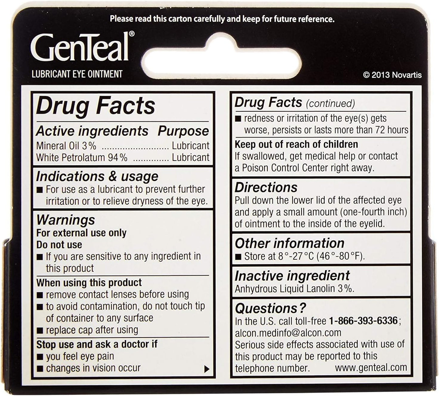GENTEAL TEARS NIGHT-TIME OINTMENT 3.5GM