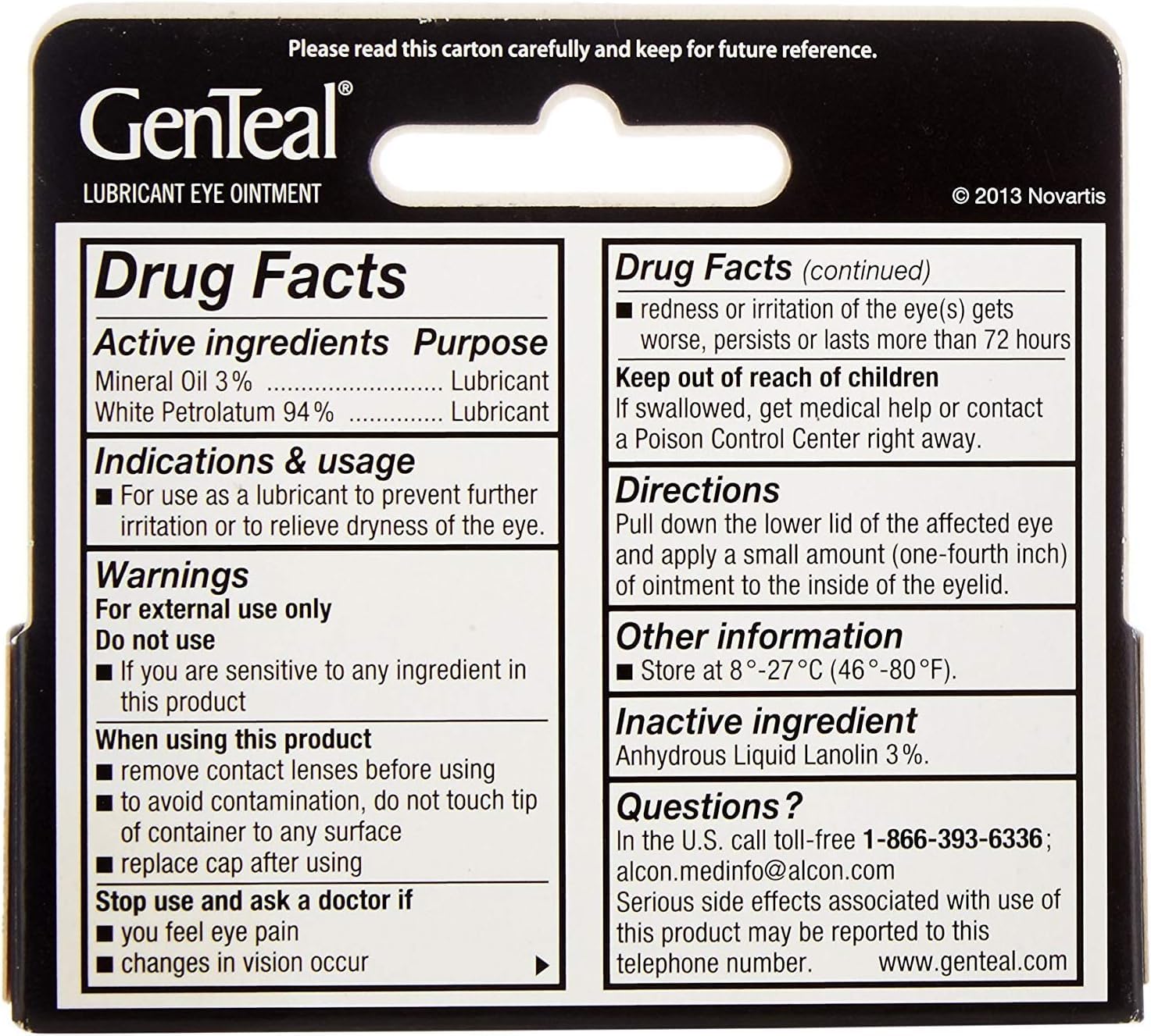 GENTEAL TEARS NIGHT-TIME OINTMENT 3.5GM
