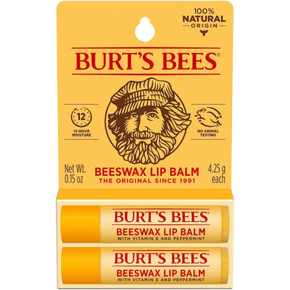 Burt's Bees Lip Balm - Beeswax, 2 count