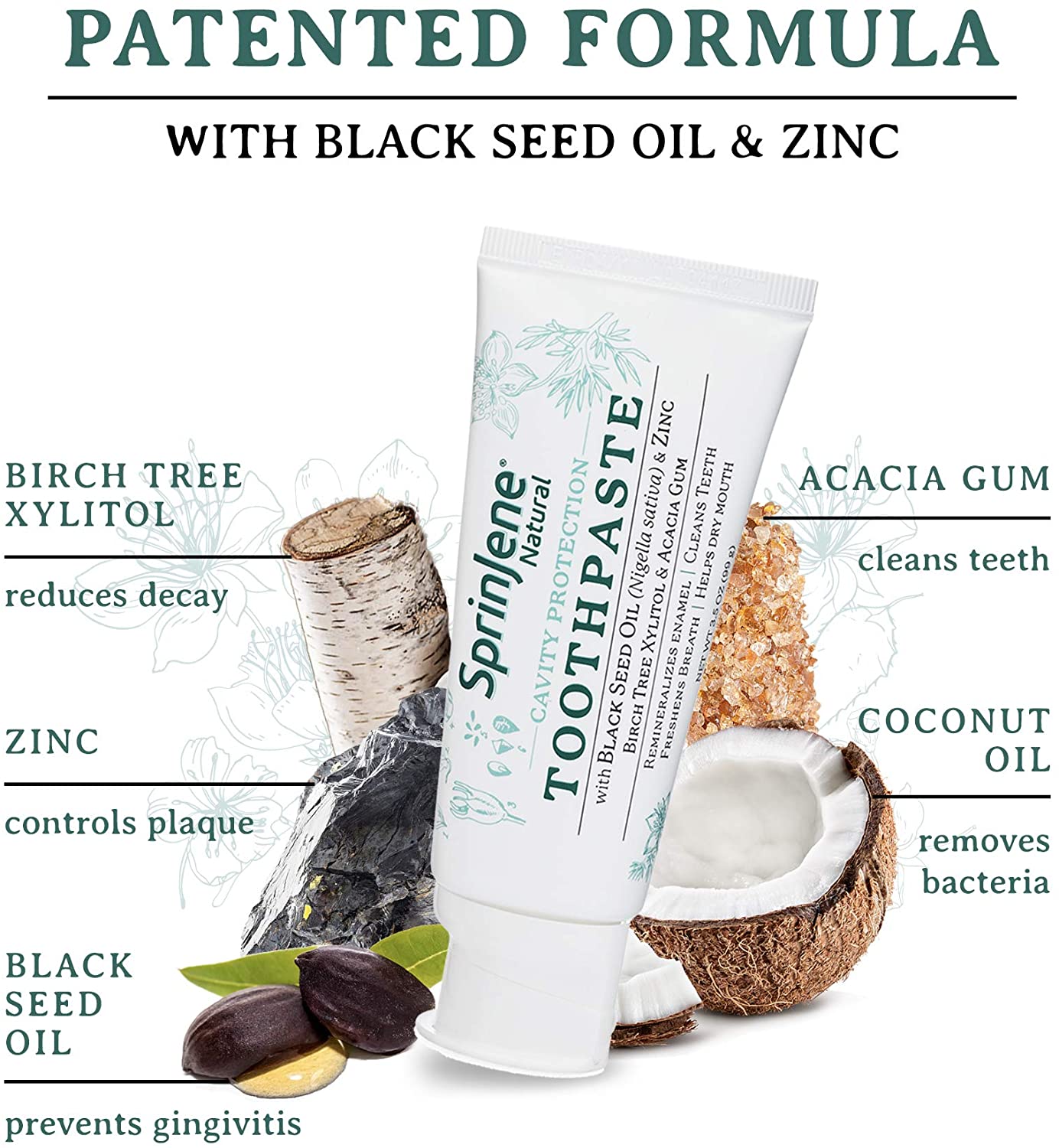 SPRINJENE NATURAL TOOTHPASTE,W/FLUORIDE