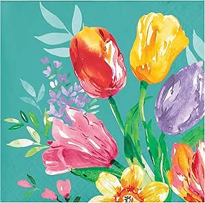 SENSATIONS Beverage Napkins - Bountiful Blooms, 24 count