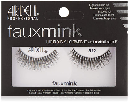 Ardell Faux Mink Lashes - 812 Black, 4 count