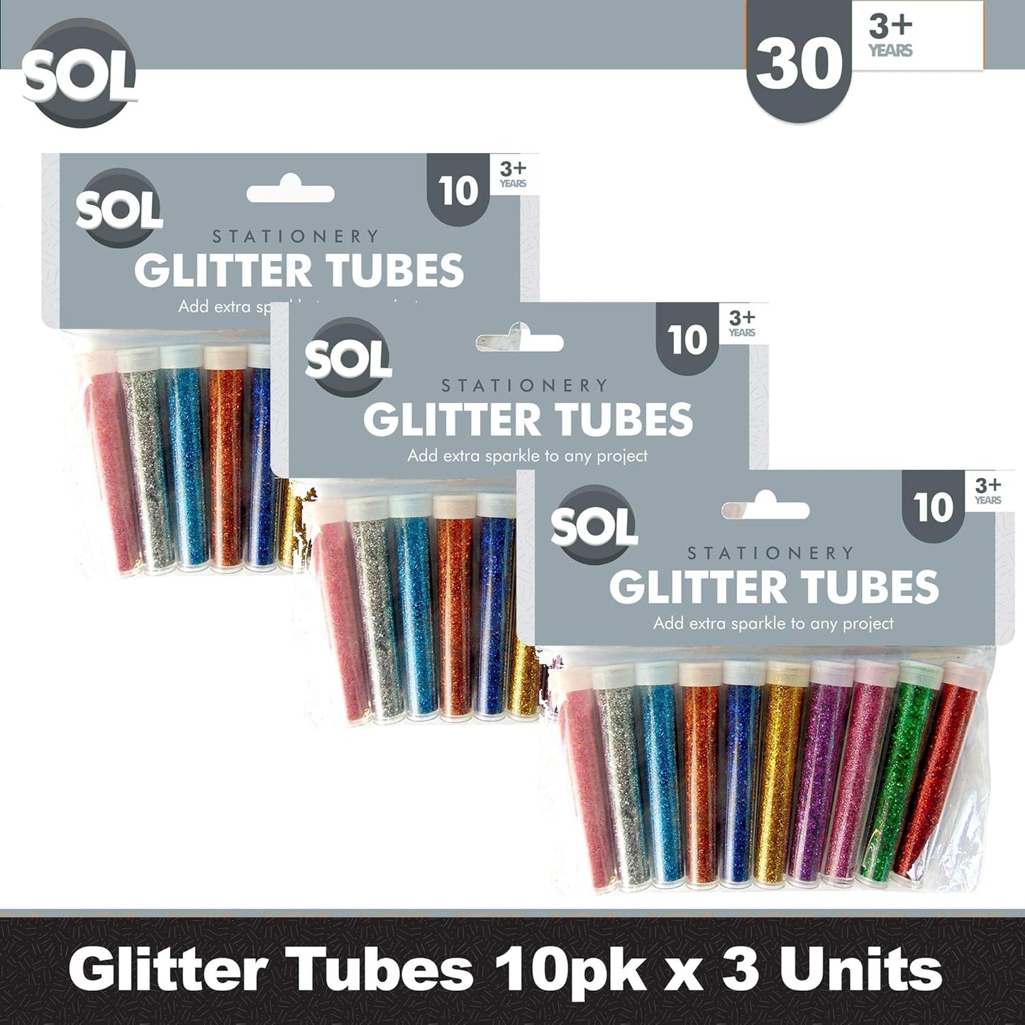 CLi Assorted Glitter Tubes, 6 count