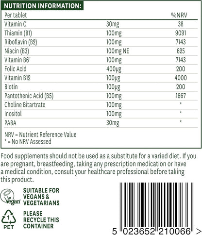 VIT B COMPLEX +C HP TABS 100CT NAT TRU
