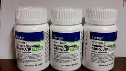 FERROUS GLUC 324 MG TAB 1000