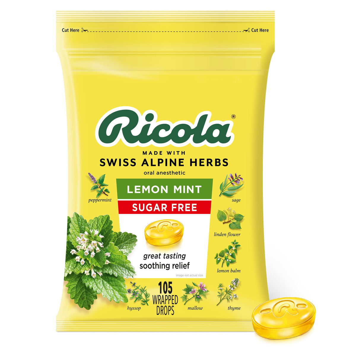 RICOLA COUGH DROP,ECH HONEY LEM