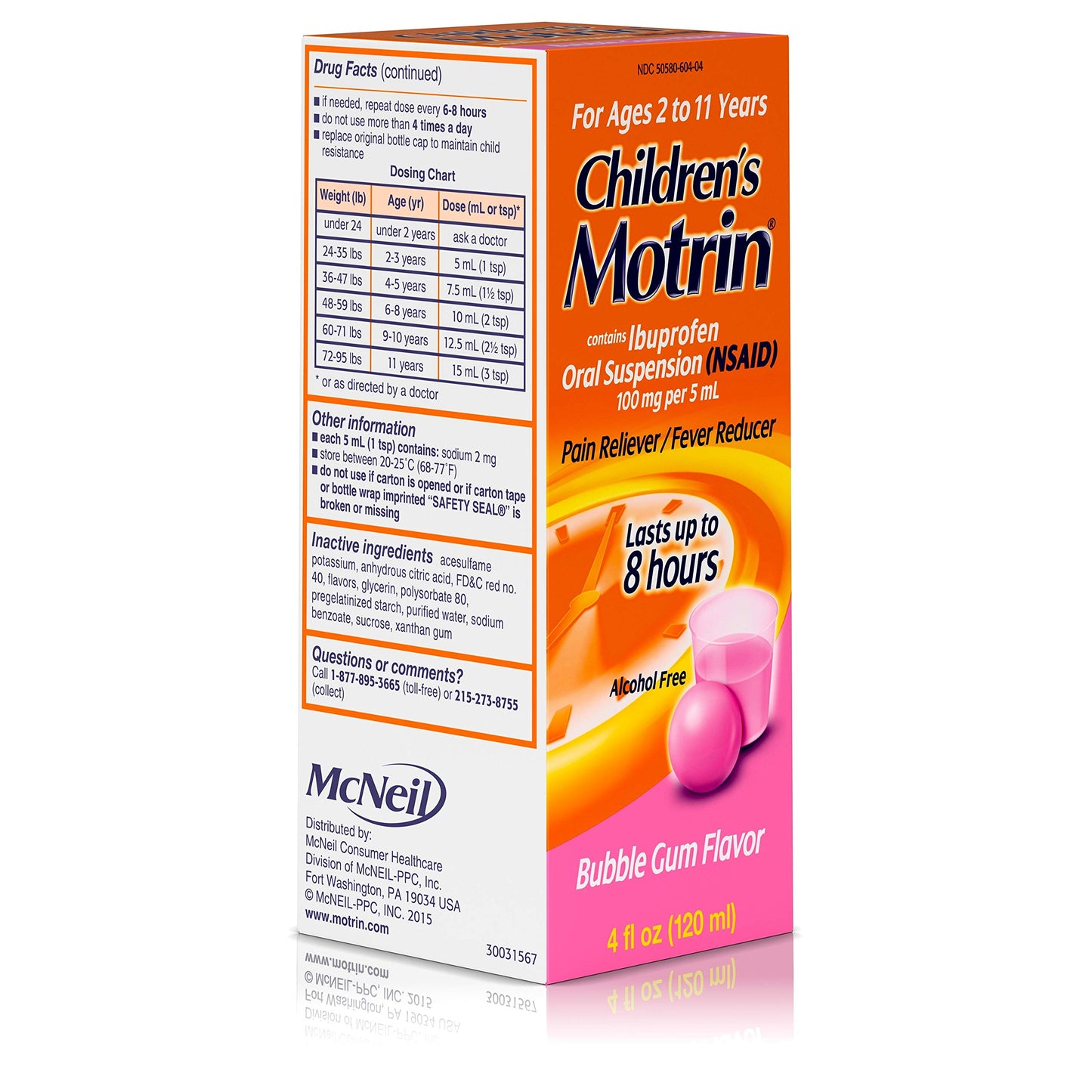 MOTRIN CHILD SUSPENSION INST BRRY 36X4OZ