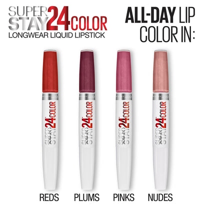 MAYBELLINE New York Super Stay 24 Hour Long-Lasting 2-Step Liquid Lipstick, Perpetual Plum, 0.78 oz