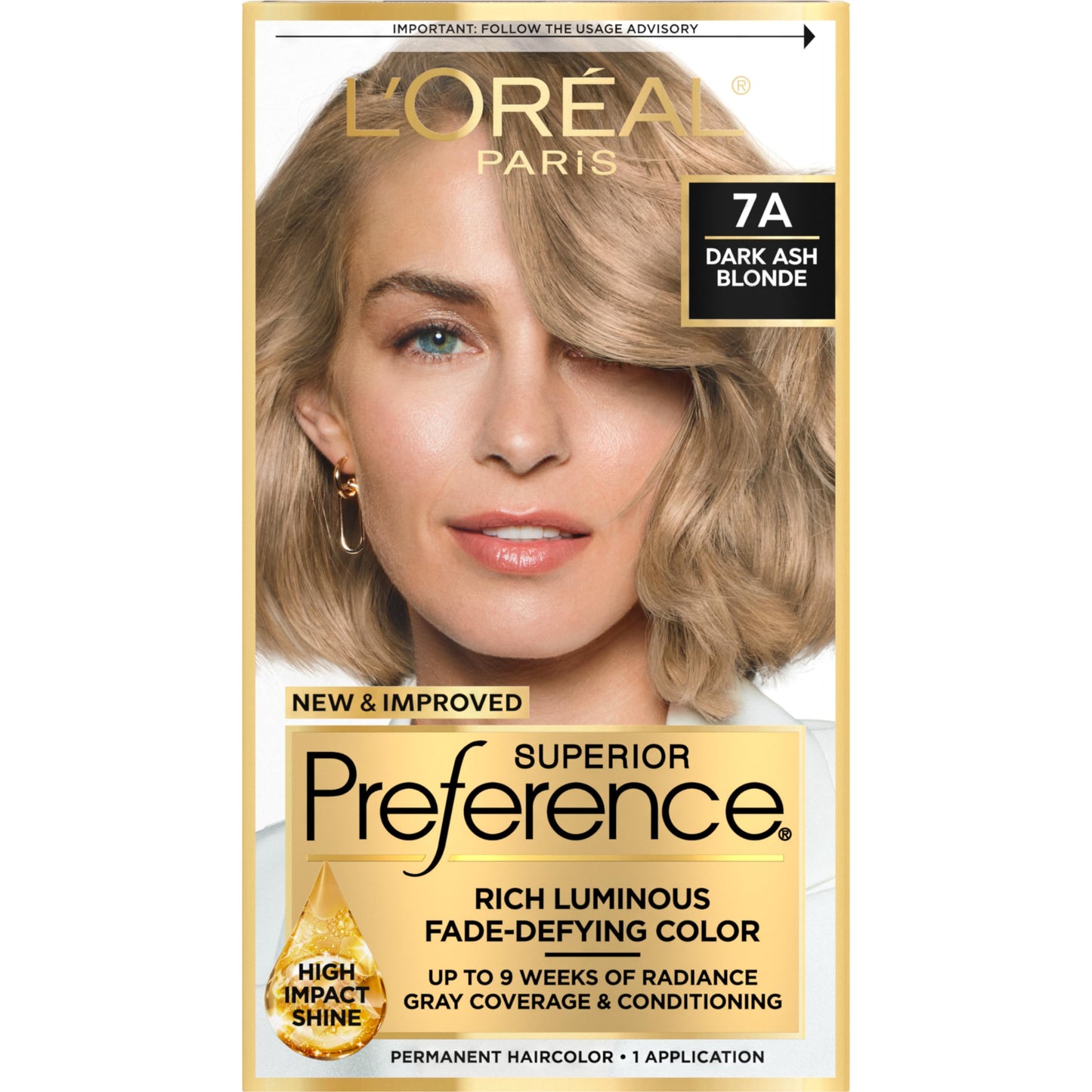 L'ORÉAL PARIS Superior Preference Permanent Hair Color, 7 Dark Blonde, 6.5 fl. oz.