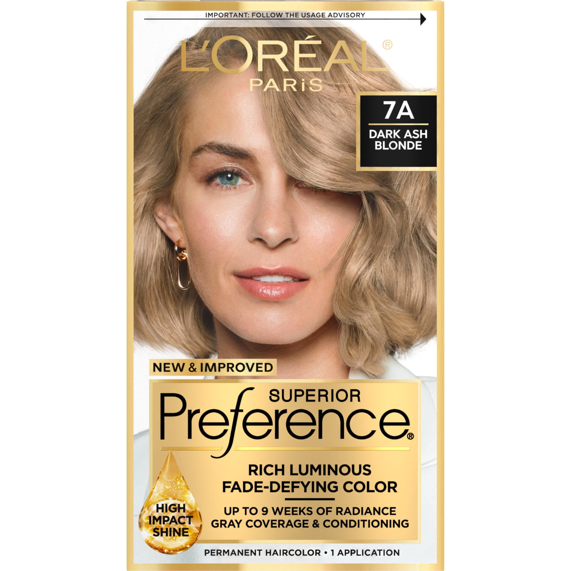L'ORÉAL PARIS Superior Preference Permanent Hair Color, 7 Dark Blonde, 6.5 fl. oz.