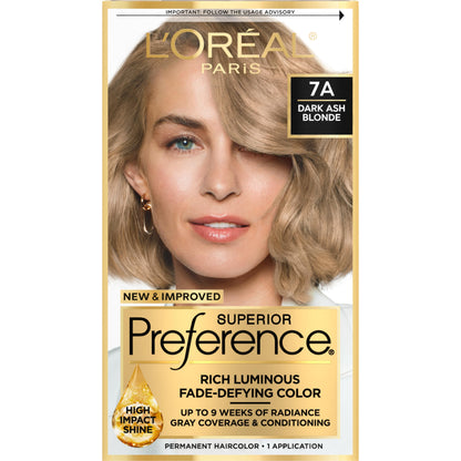 L'ORÉAL PARIS Superior Preference Permanent Hair Color, 7 Dark Blonde, 6.5 fl. oz.