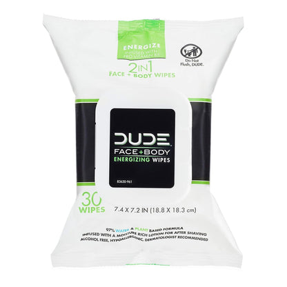 DUDE WIPES FACE WIPES,ENERGIZE