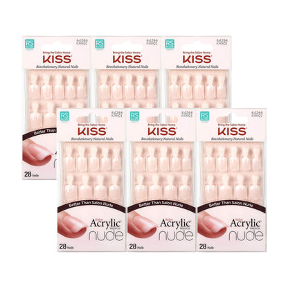 Kiss Salon Acrylic Nude French Nails - Breathtaking, 28-count
