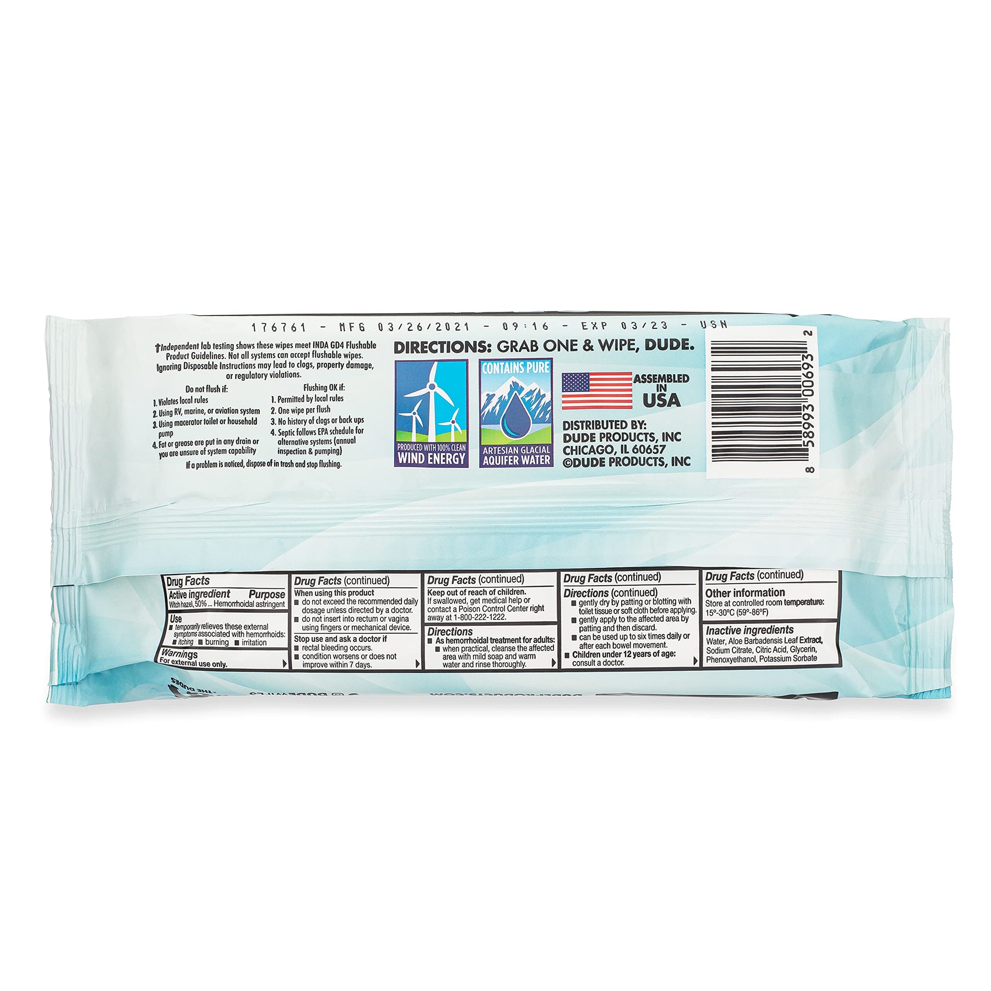 DUDE WIPES WIPES,MEDICATED,WTCH HAZL