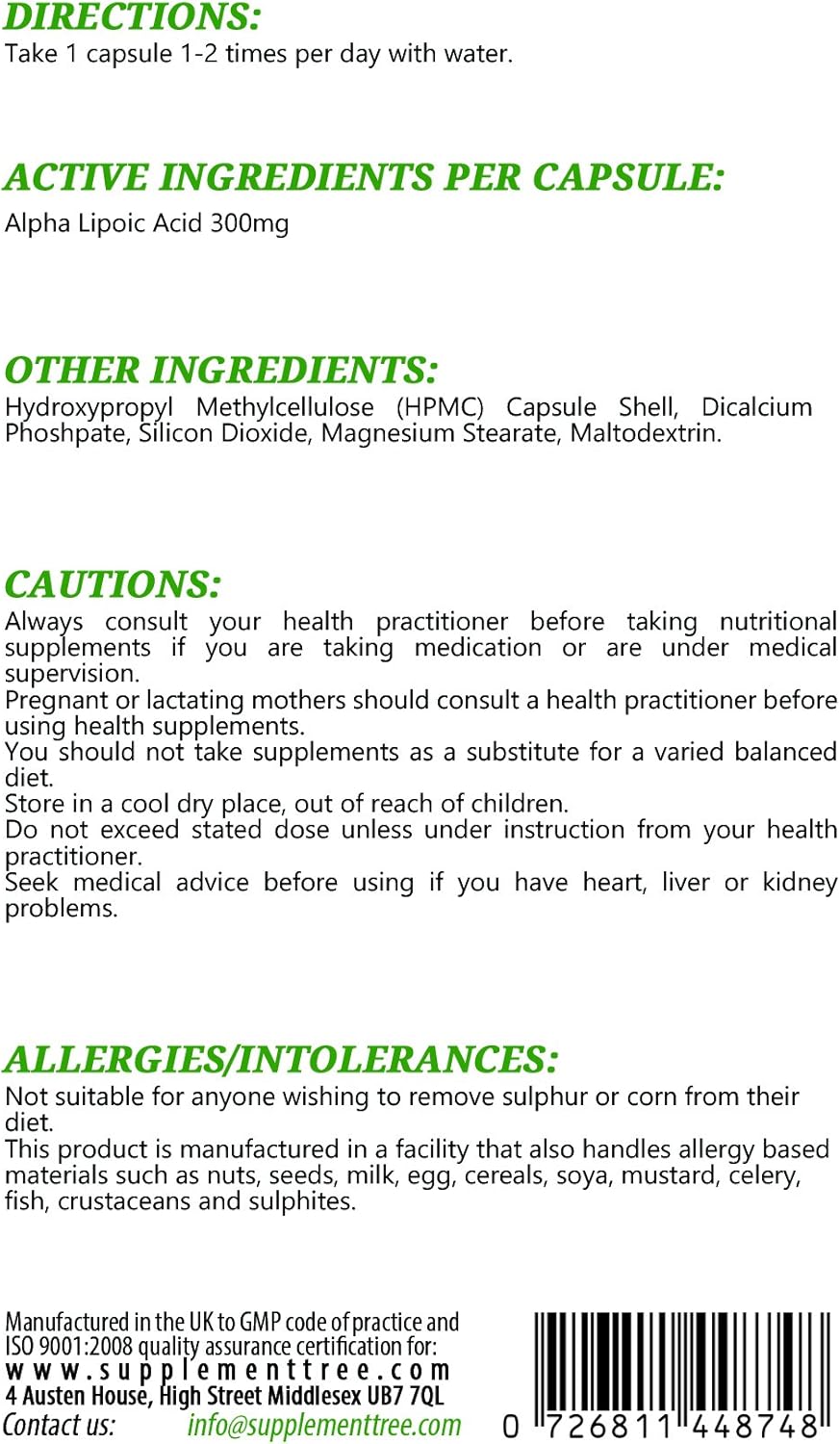 ALPHA LIPOIC ACID CP 300MG 50