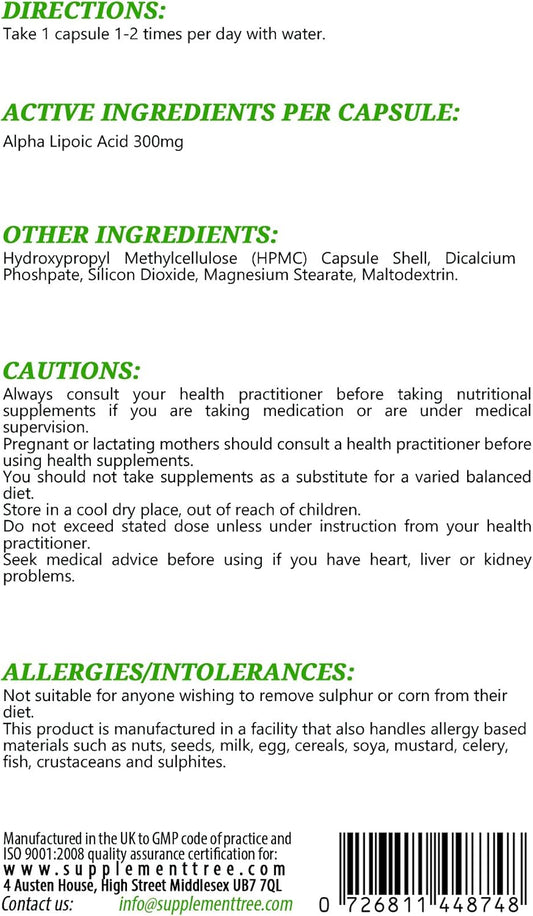 ALPHA LIPOIC ACID CP 300MG 50