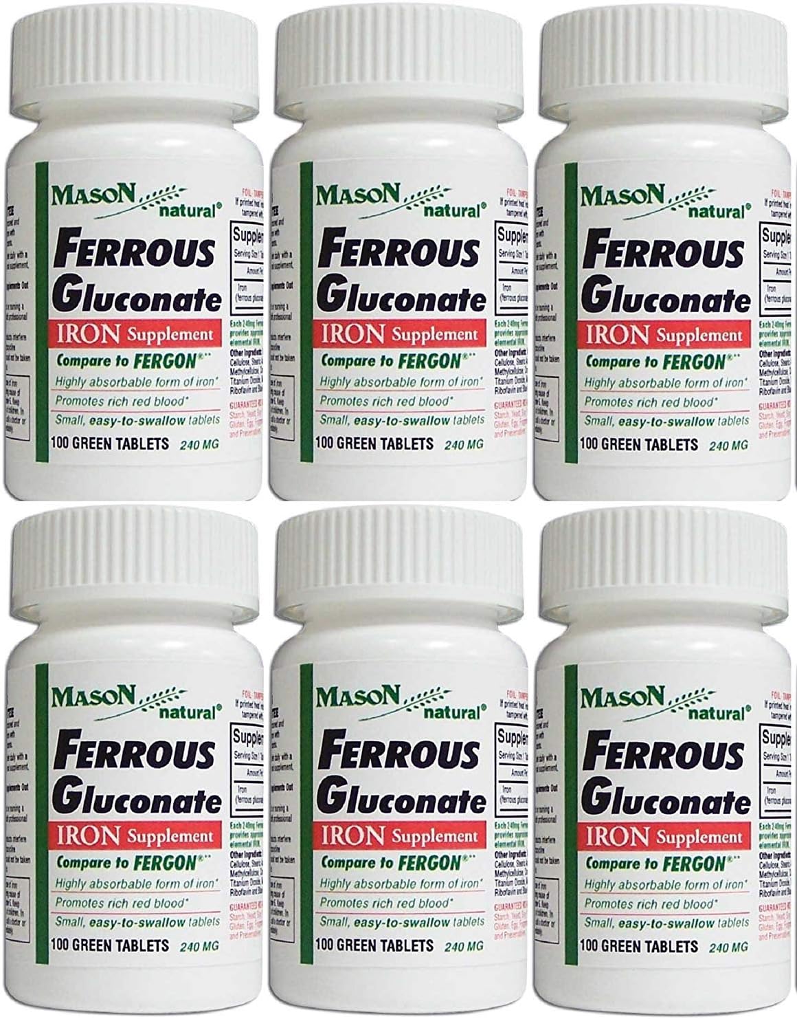 FERROUS GLUC 240MG TABLET 100CT MASON