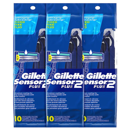 Gillette Mens Sensor Plus 2 Razor Disposable 10 Count