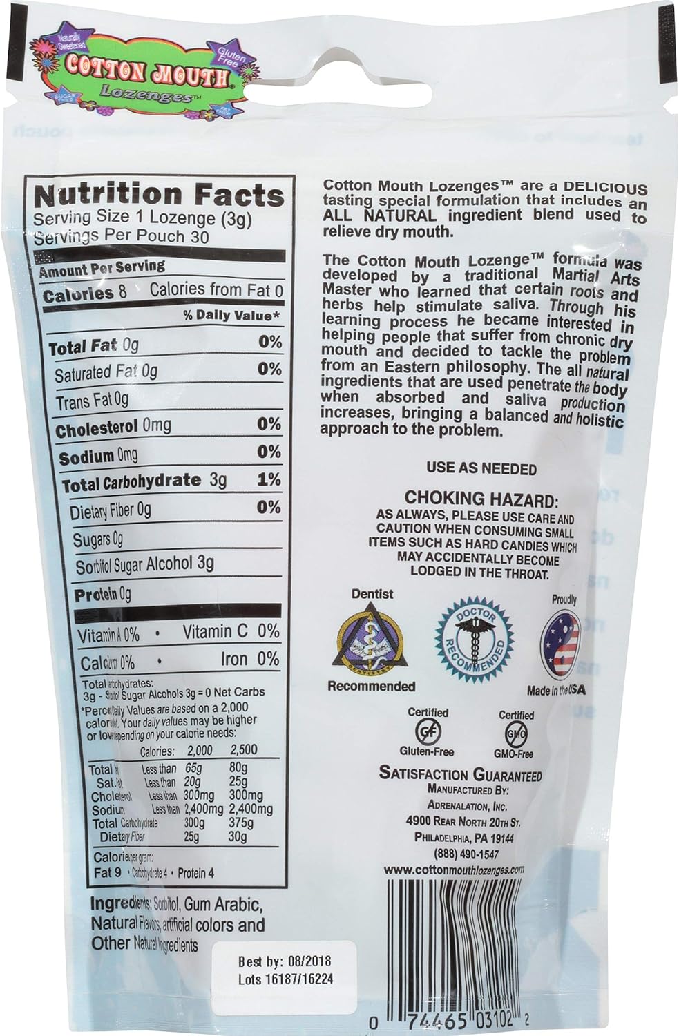 HAGER BAG DRY MOUTH LOZ MELON 26CT