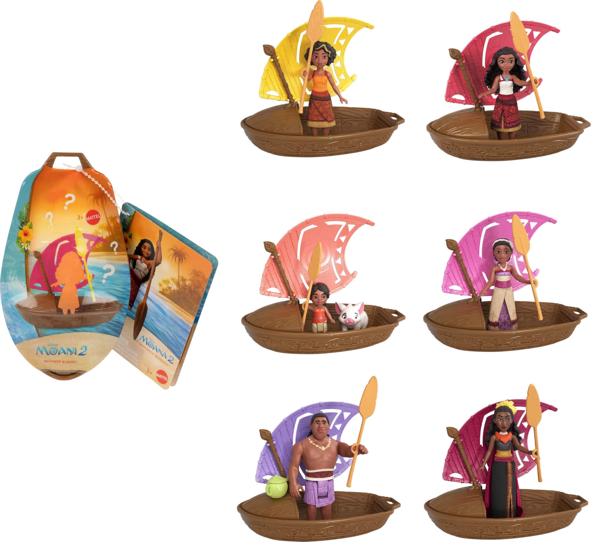 Mattel - Disney Moana 2 Wayfinder Wonders with Surprise Small Doll, Canoe & Accessory