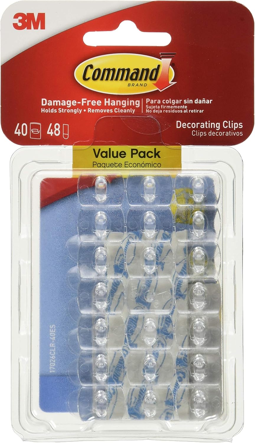 Command Decorating Clips - Clear, 40 count