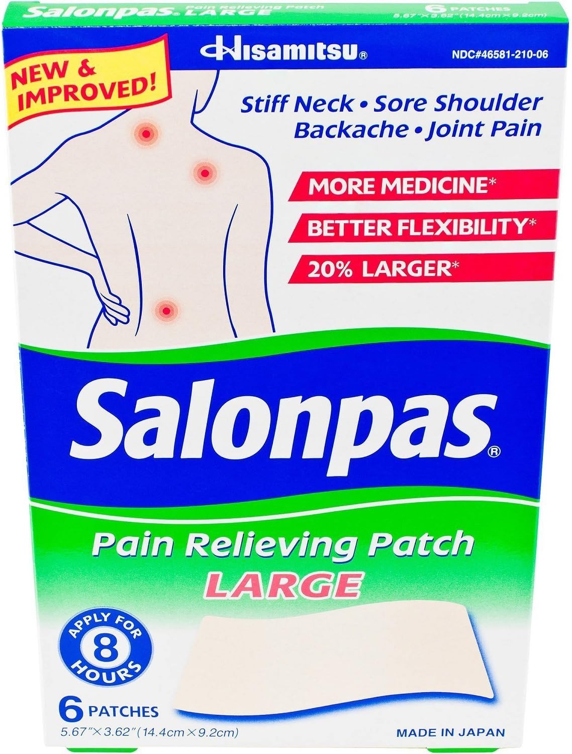 SALONPAS DL PAIN RELIEF PATCH 18PC