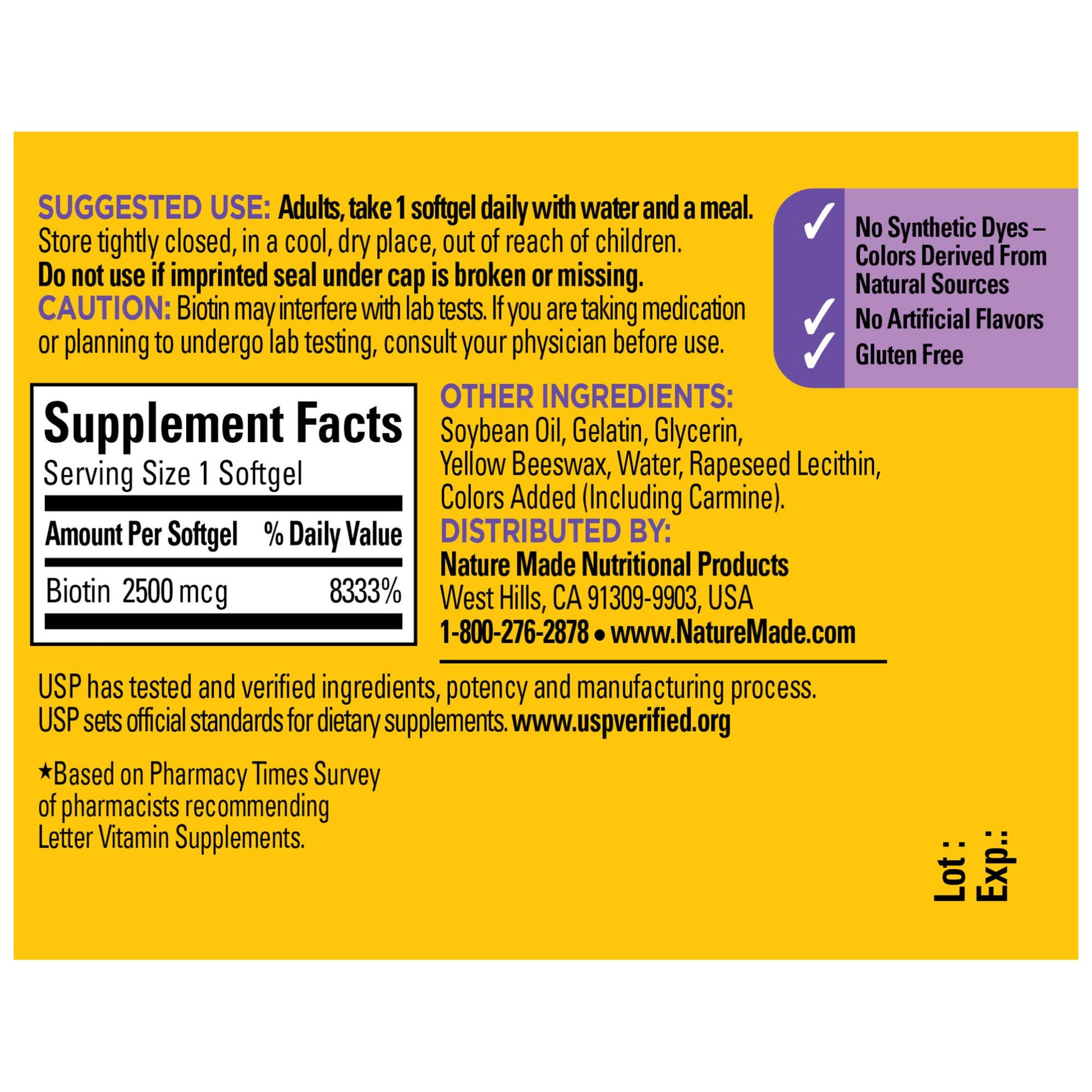 BIOTIN 2500MCG LIQUIGEL 90CT NAT MADE