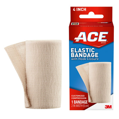 ACE COMPRESSION BANDAGE BLACK 4IN W/CLIP