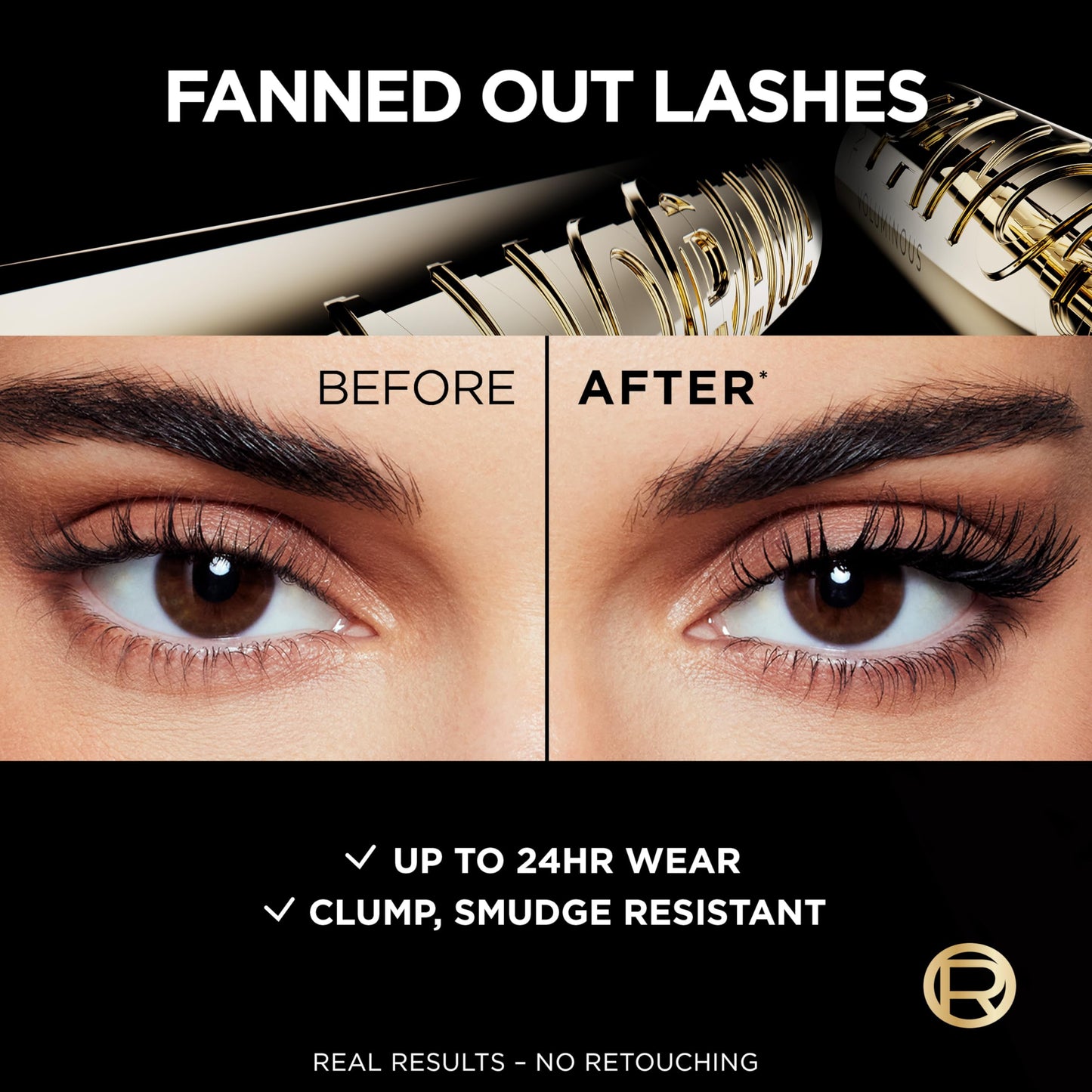 L'ORÉAL PARIS Voluminous Panorama Volumizing and Lengthening Washable Mascara, 701 Blackest Black, 0.33 fl oz