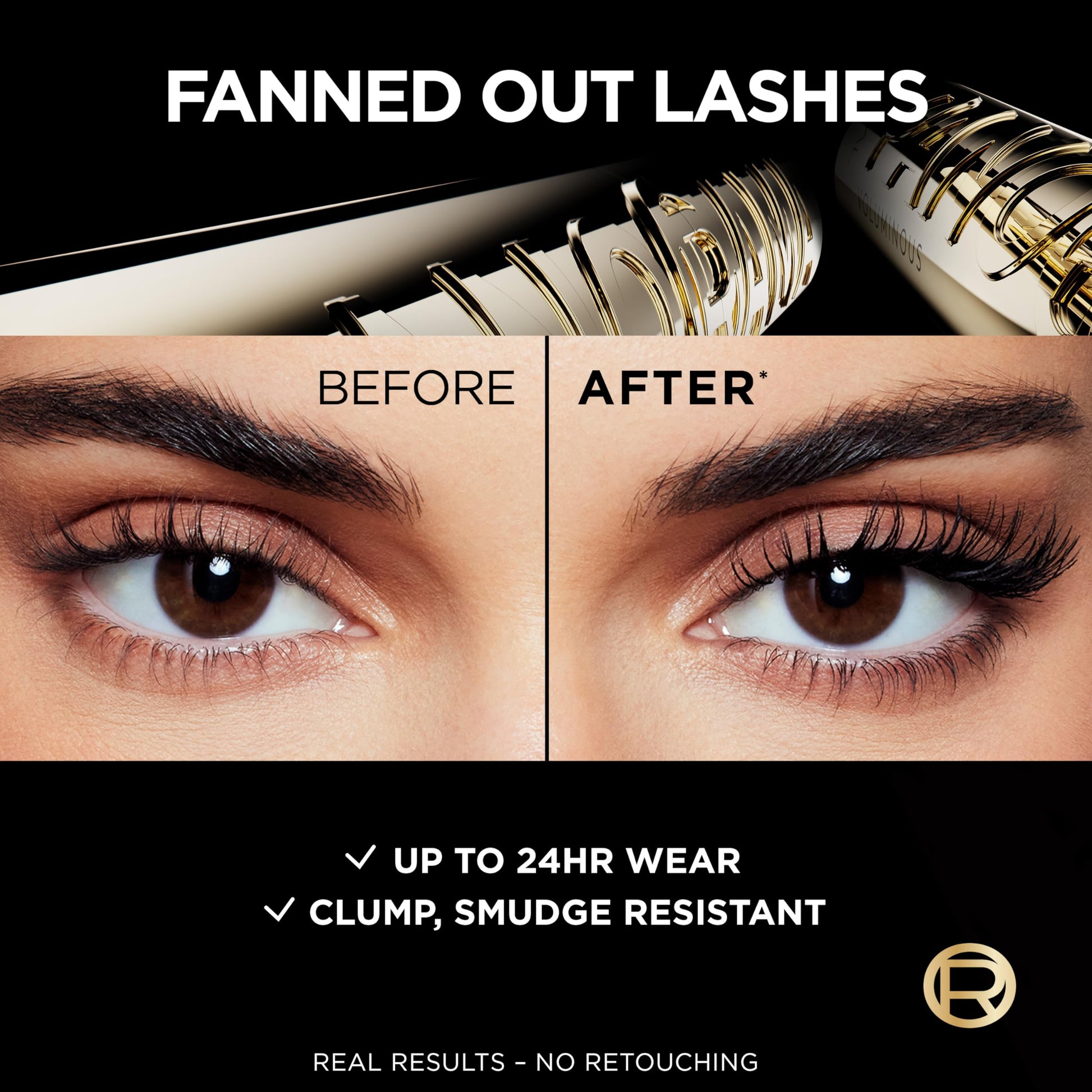 L'ORÉAL PARIS Voluminous Panorama Volumizing and Lengthening Washable Mascara, 702 Black Brown, 0.33 fl oz
