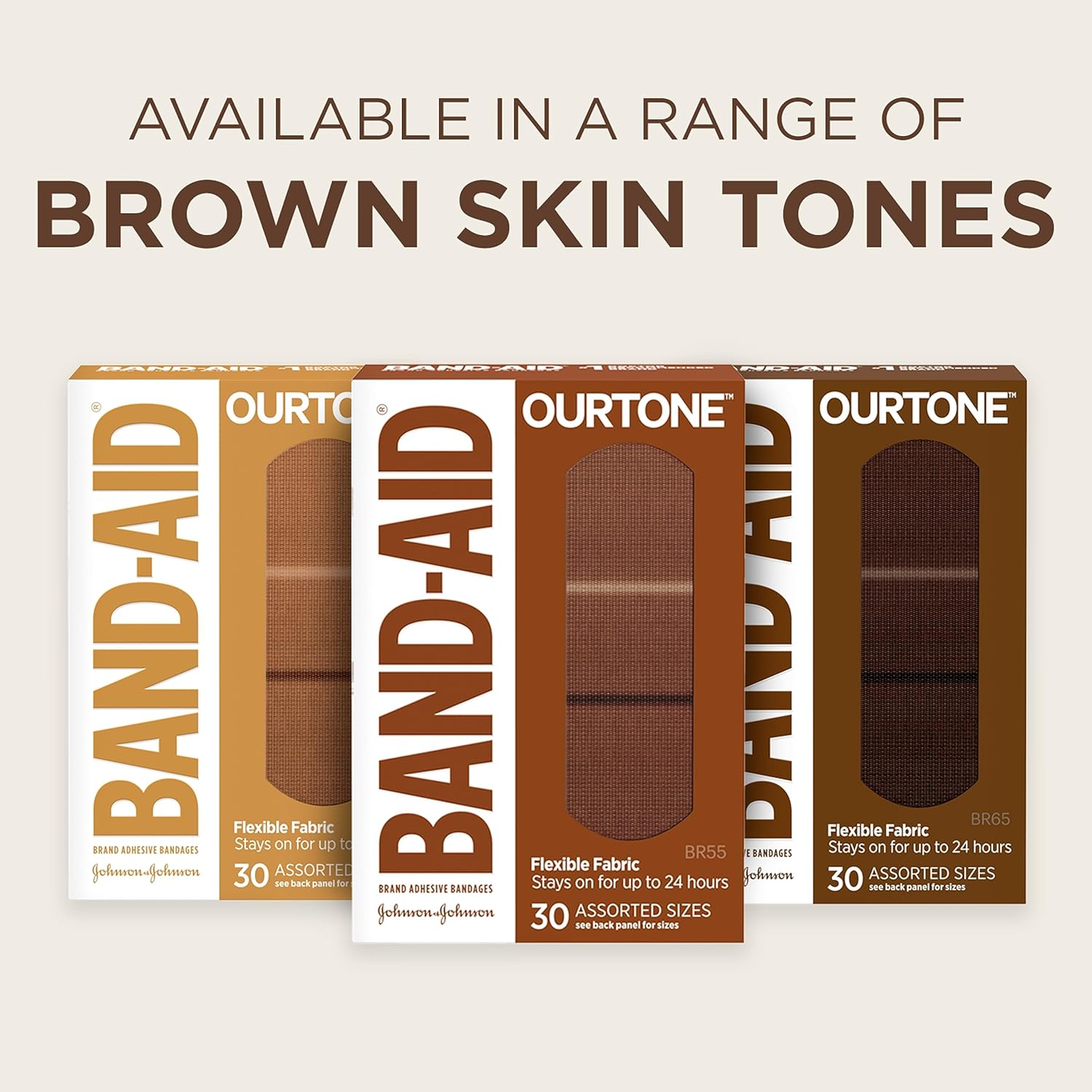 BANDAID OURTONE BR45 ASSORTED 30CT