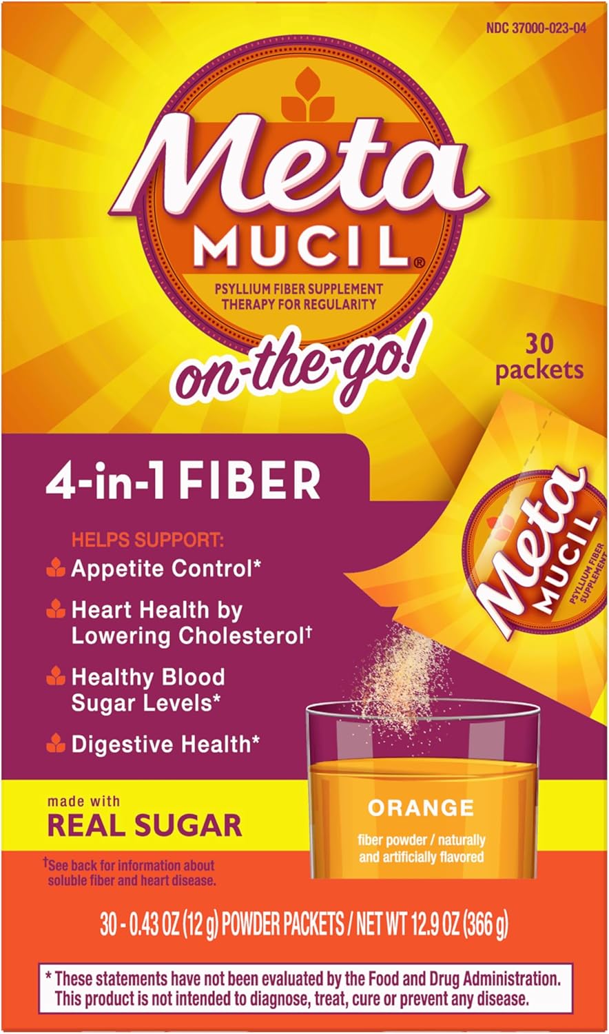 METAMUCIL ON-THE-GO ORN S/F PKT 30X5.8GM