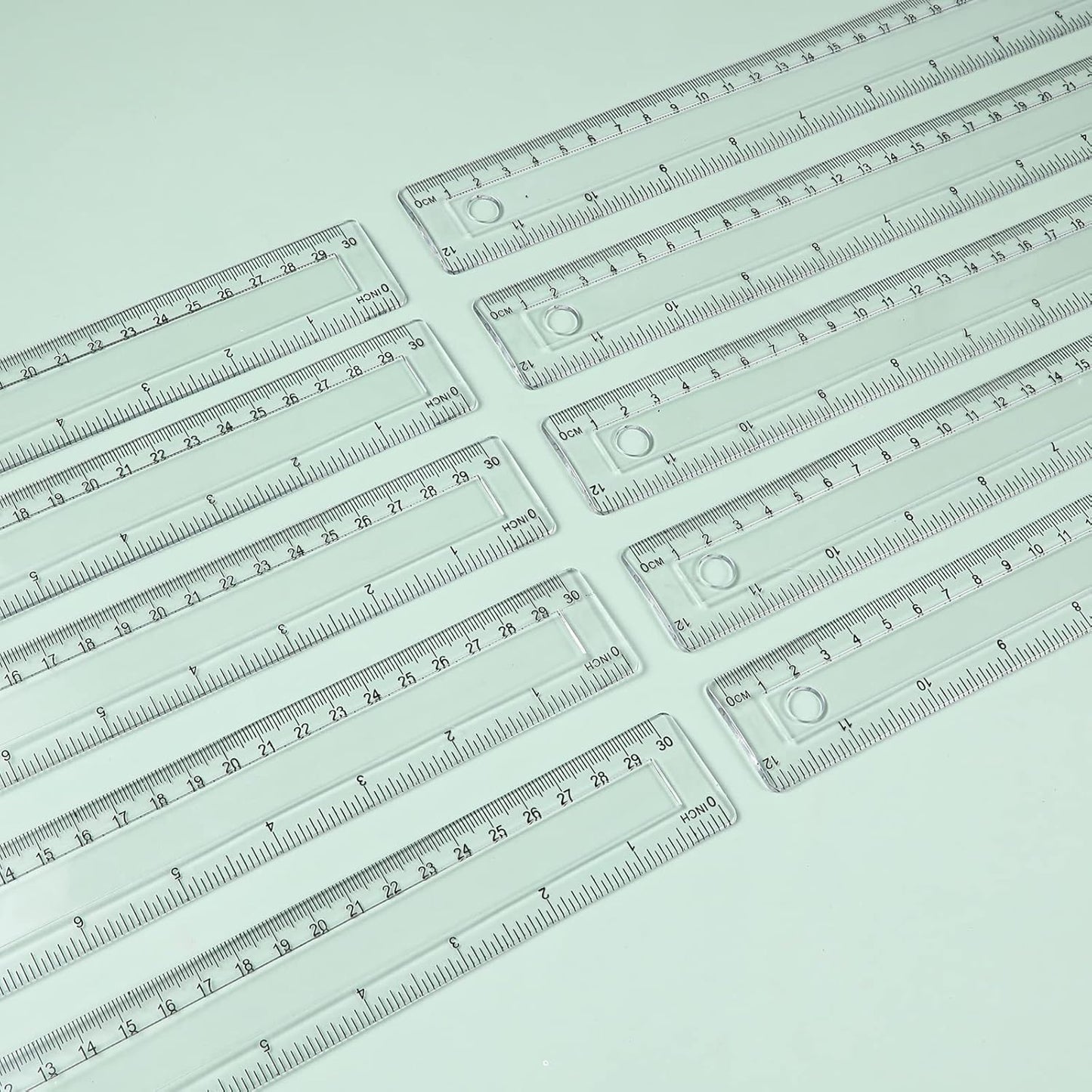CLi Translucent Plastic Ruler with Double Bevel - Assorted, 12 Inches