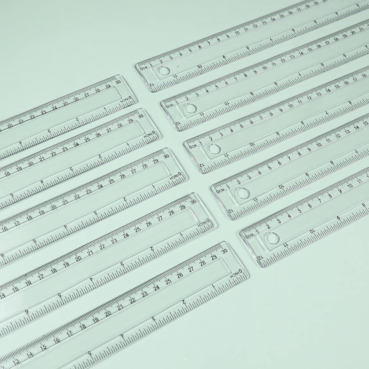 CLi Translucent Plastic Ruler with Double Bevel - Assorted, 12 Inches