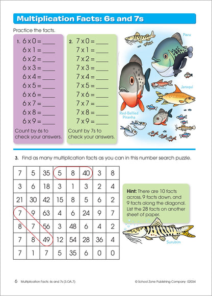School Zone Multiplication & Division Book Ages 8-10
