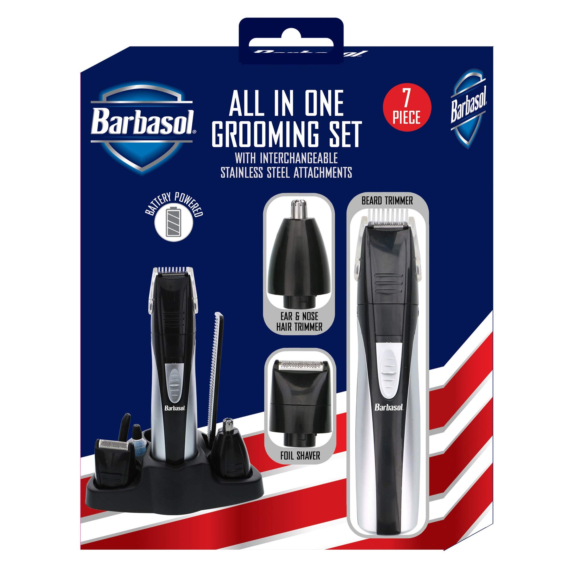 Barbasol All-In-One Grooming Set 10 Piece Battery Powered