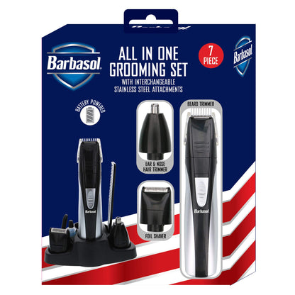 Barbasol All-In-One Grooming Set 10 Piece Battery Powered
