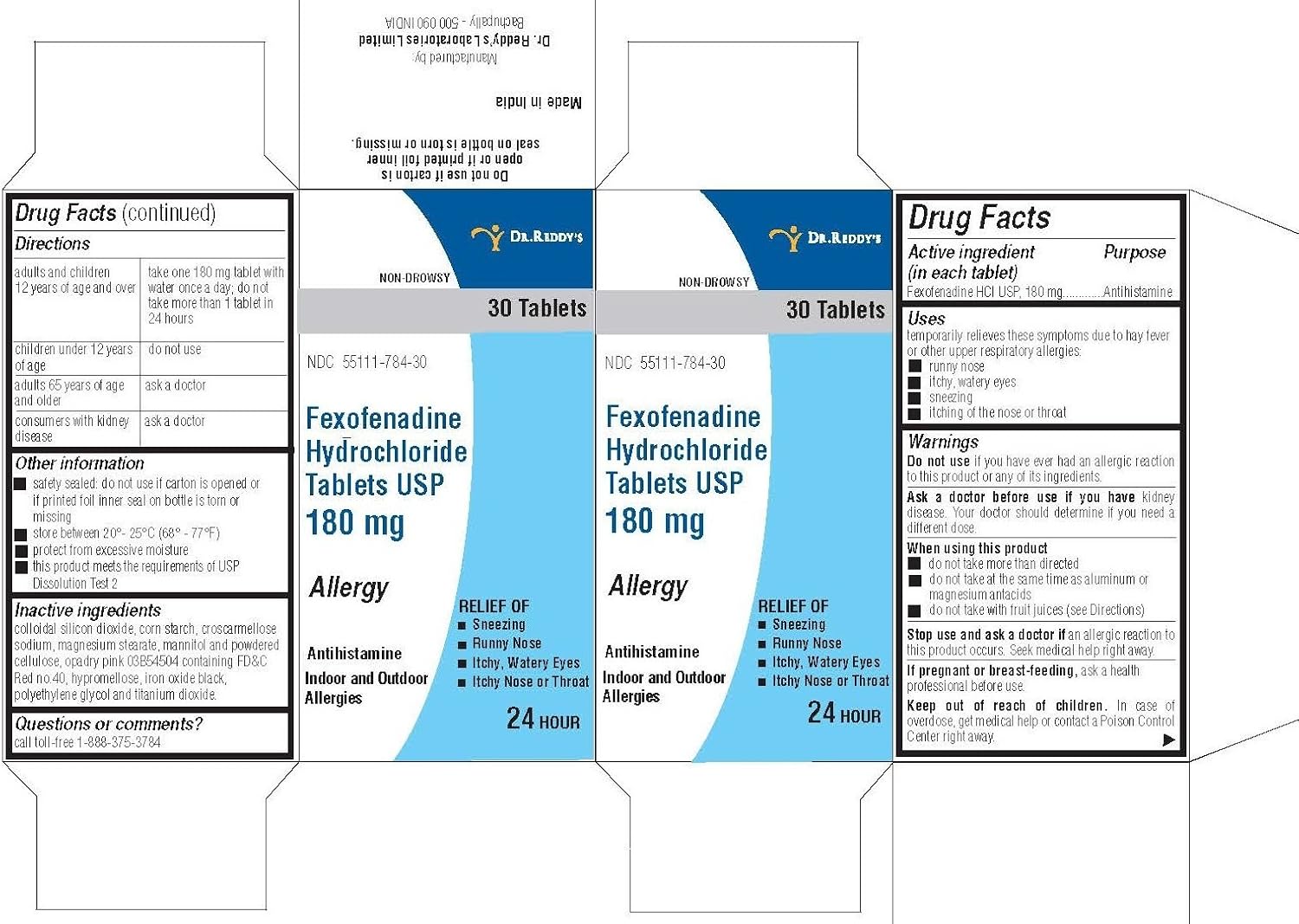 FEXOFENADINE HCL 180MG TABLET USP 30CT