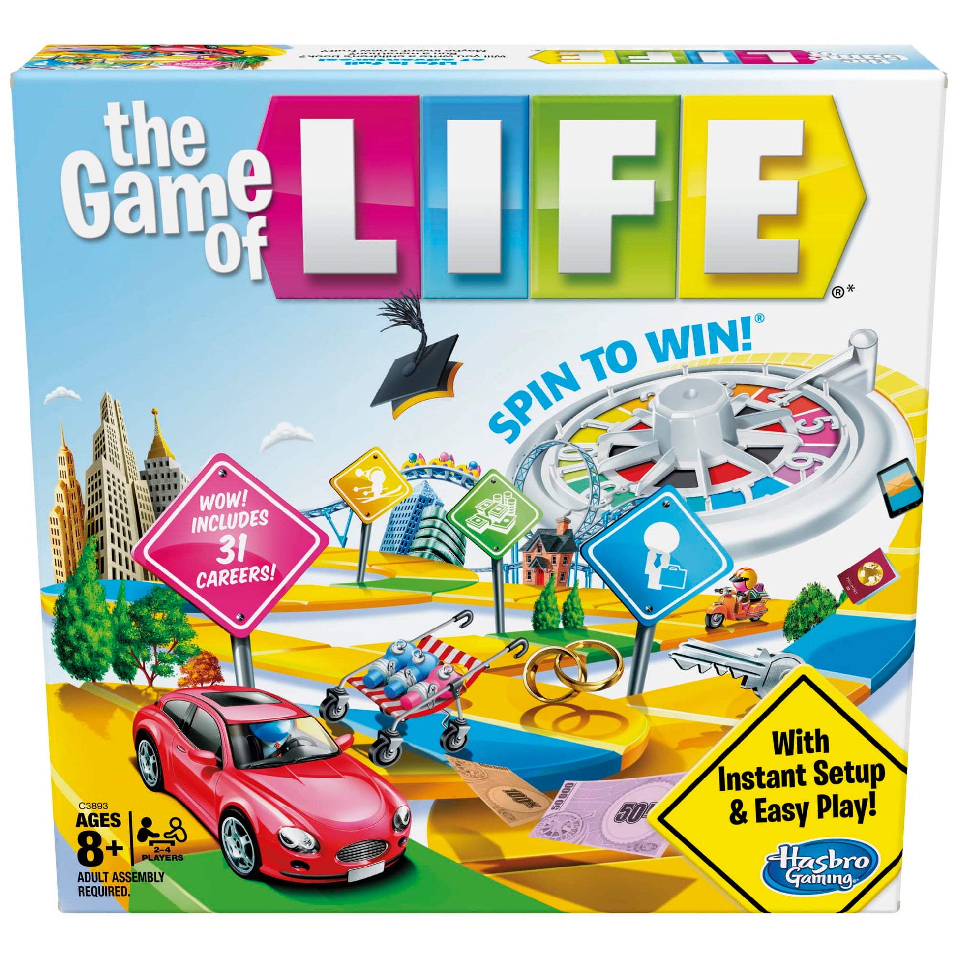 Hasbro The Game of Life Game, Family Board Game for 2 to 4 Players