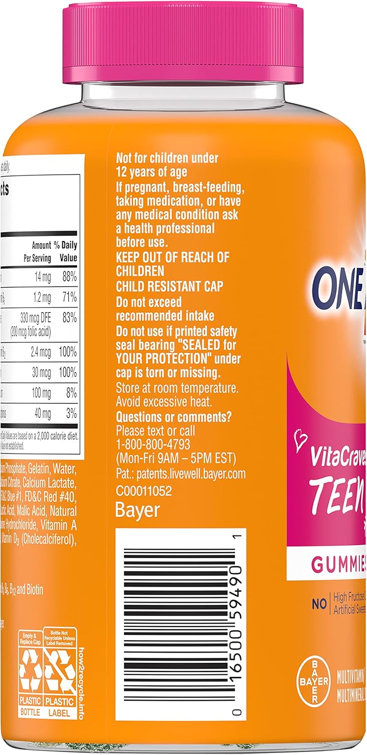 ONE-A-DAY VITAC TEEN FOR HER GUMMY 60CT