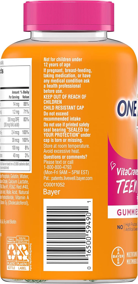 ONE-A-DAY VITAC TEEN FOR HER GUMMY 60CT