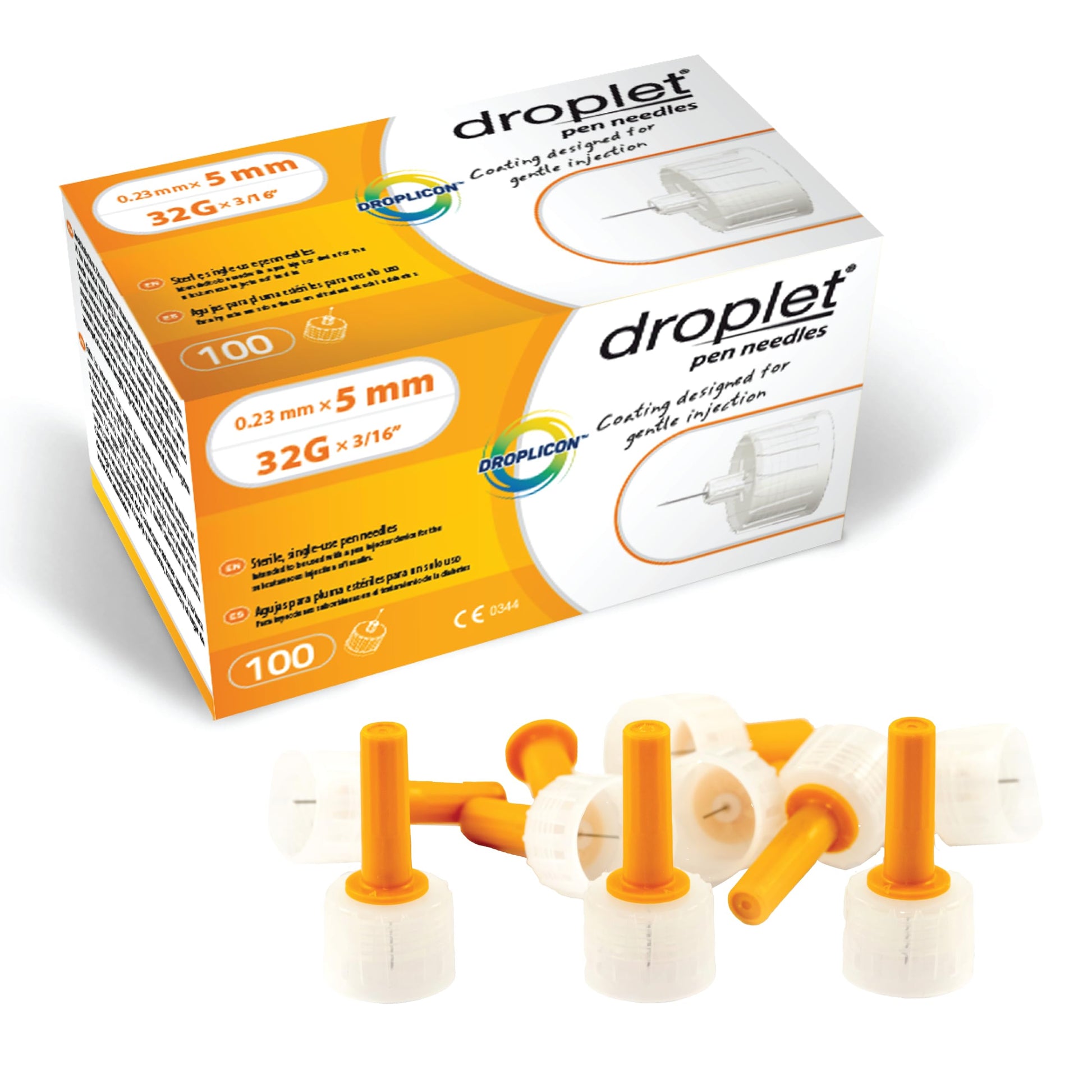 DROPLET PEN NEEDLE 32GX6MM 100CT