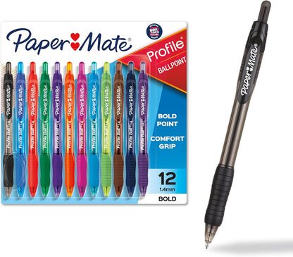 Papermate Profile Metal Ballpoint Pen 2CT Black
