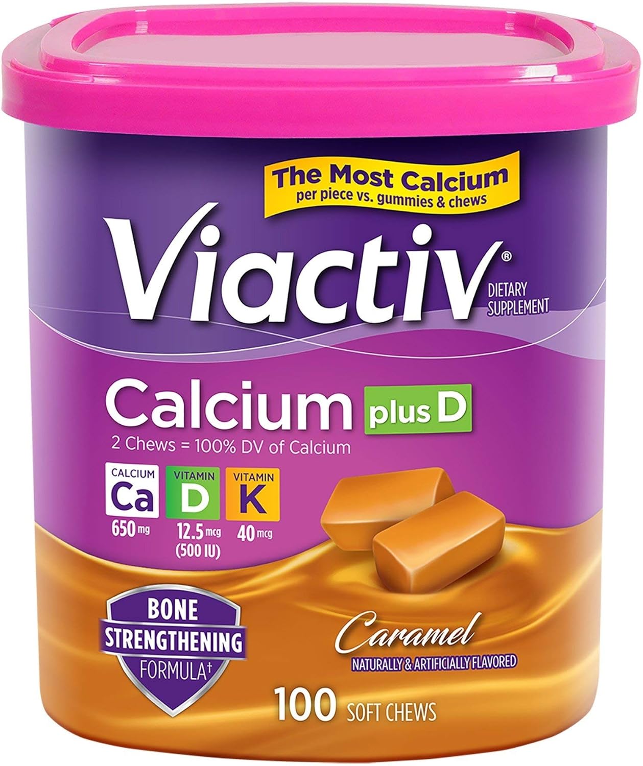 VIACTIV CALCIUM+D CHEW CARAMEL 100CT