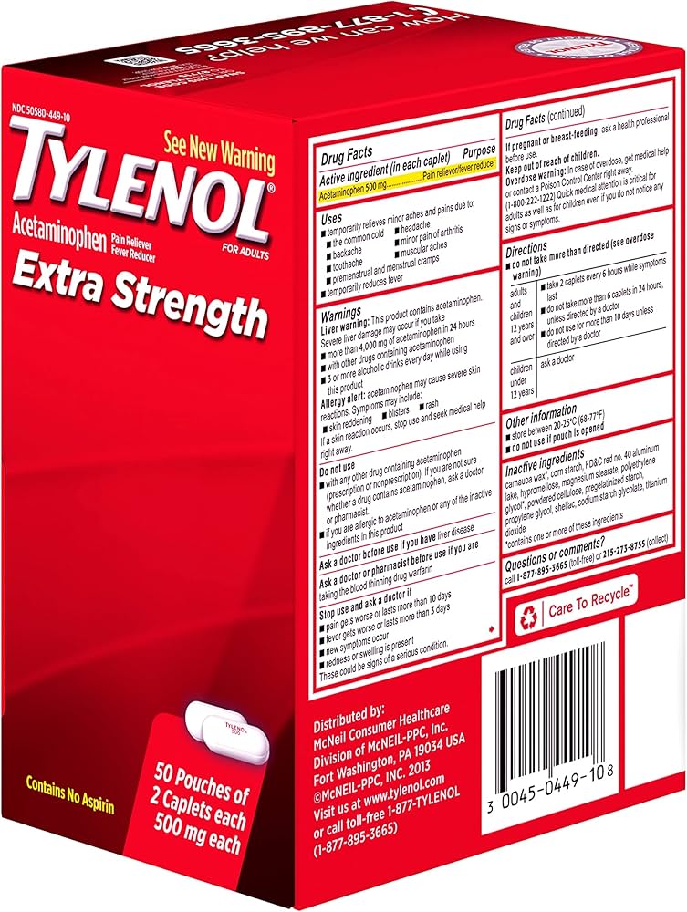 TYLENOL ES GC 500MG 100 RRL