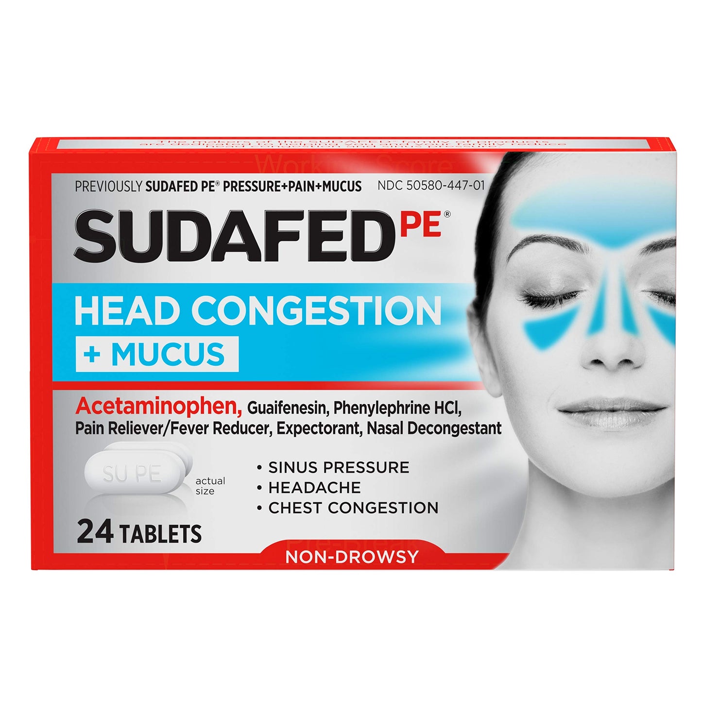 SUDAFED PE HD/CN TB 24 +MUCUS ND