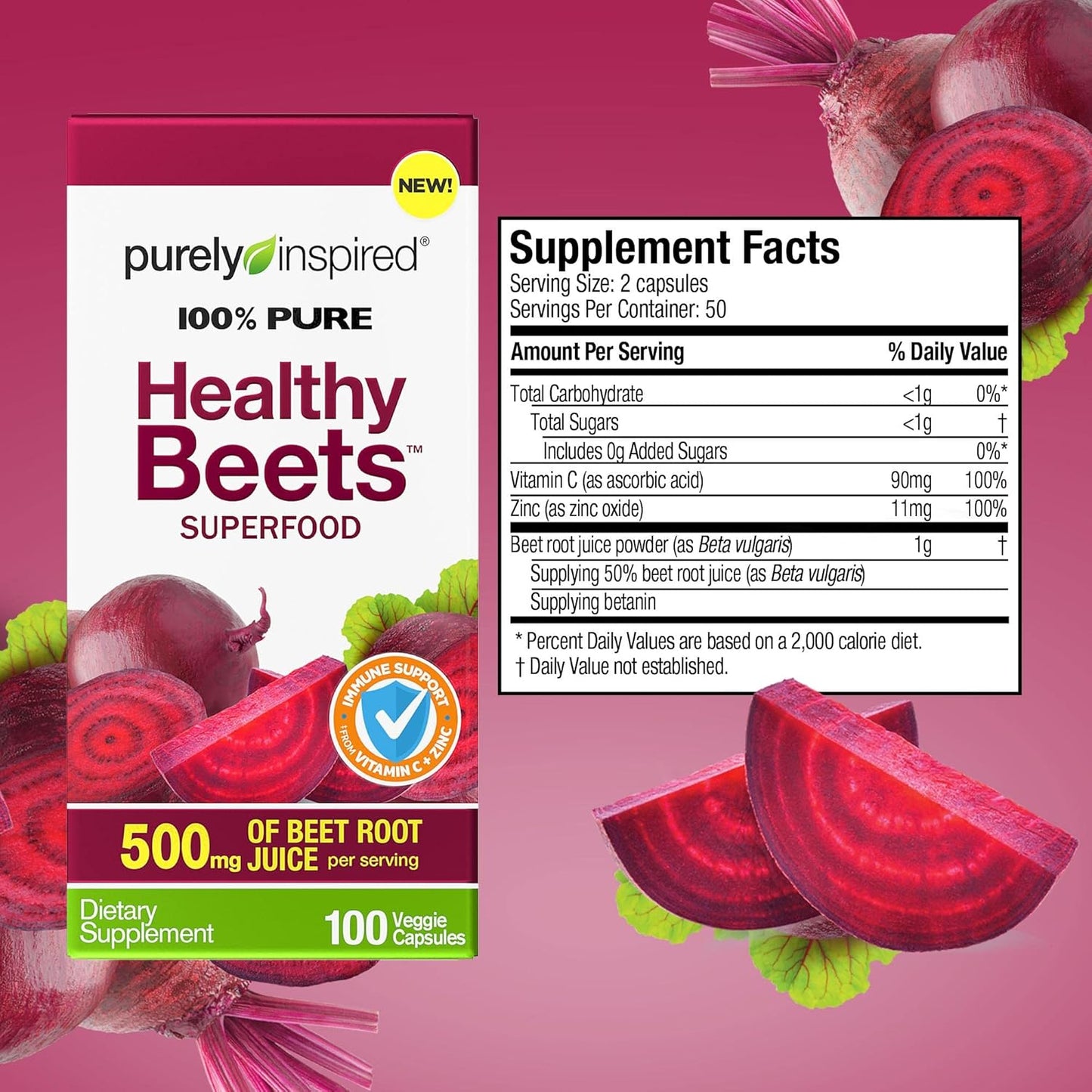 PURELY INSP CP 500MG 100 BEET