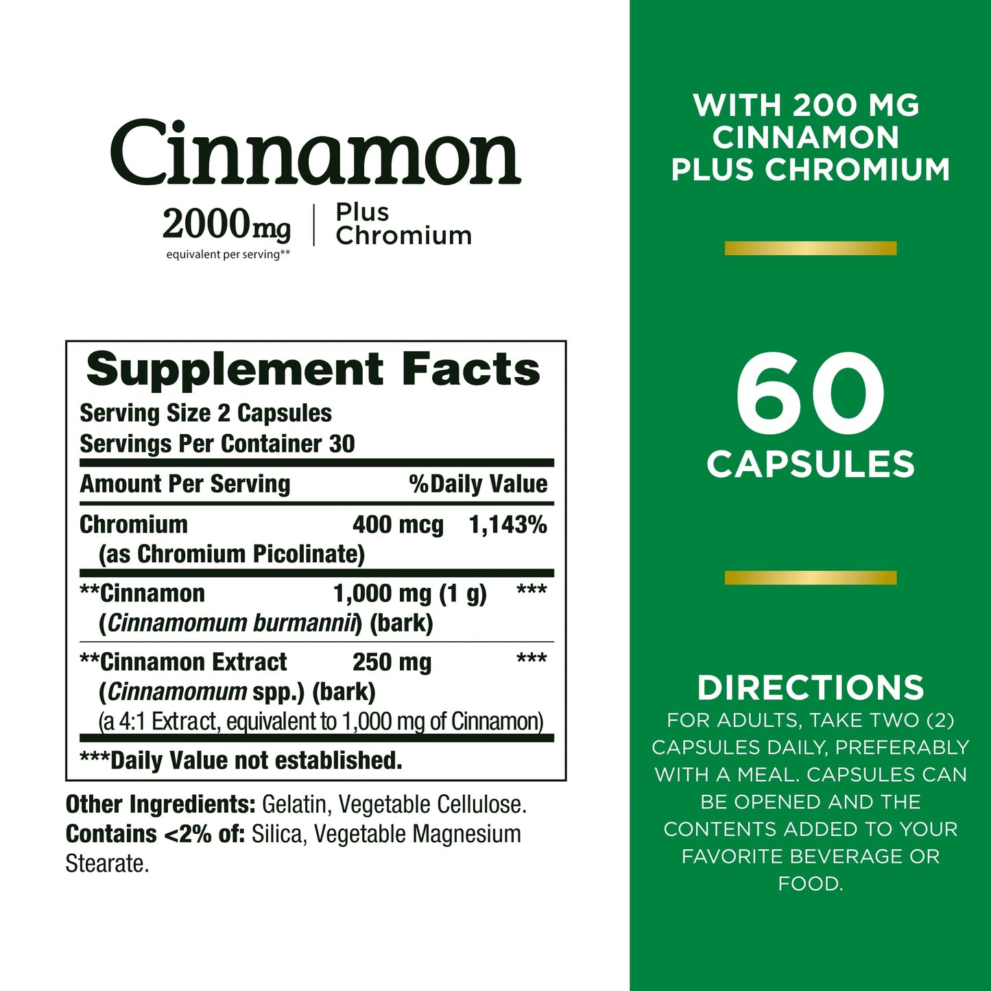 CINNAMON+CHROM 2000MG CAP 60CT NAT BNTY